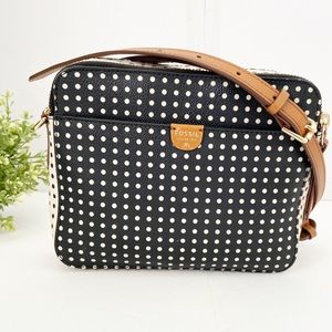 Fossil Sydney Polka Dot Crossbody Bag Purse